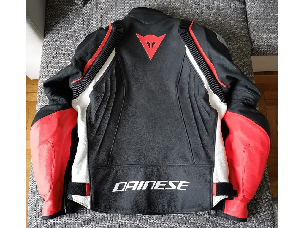 Мото яке Dainese Avro 4 Leather Jacket Black/White/Red Size 56 - 2/5