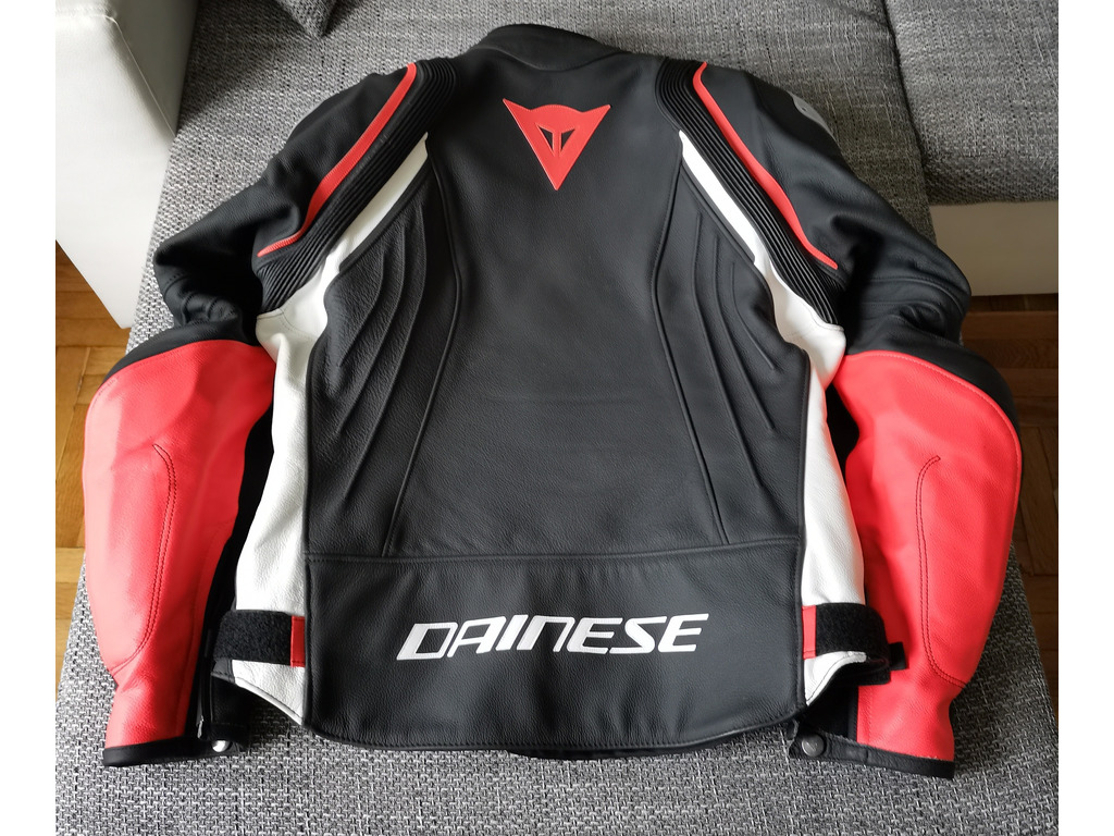 Мото яке Dainese Avro 4 Leather Jacket Black/White/Red Size 56 - 3/5